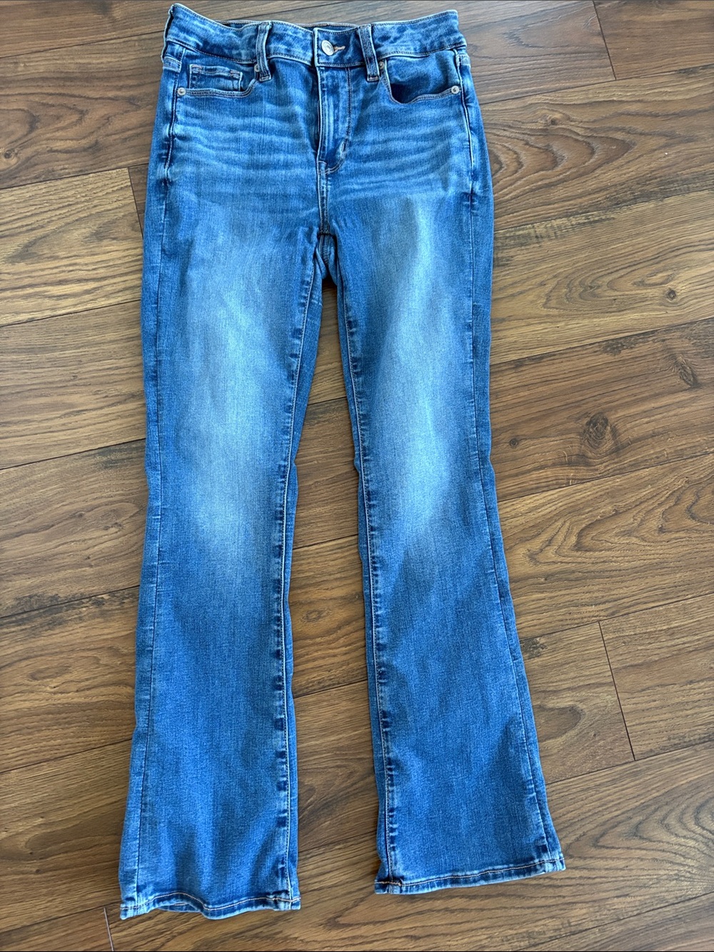 American Eagle Women’s Blue Bootcut Jeans - Classic Mid Wash